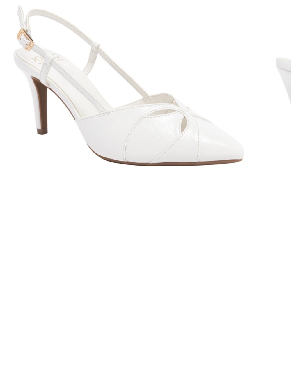 Jones New York White Pointed Slingback Wedges
